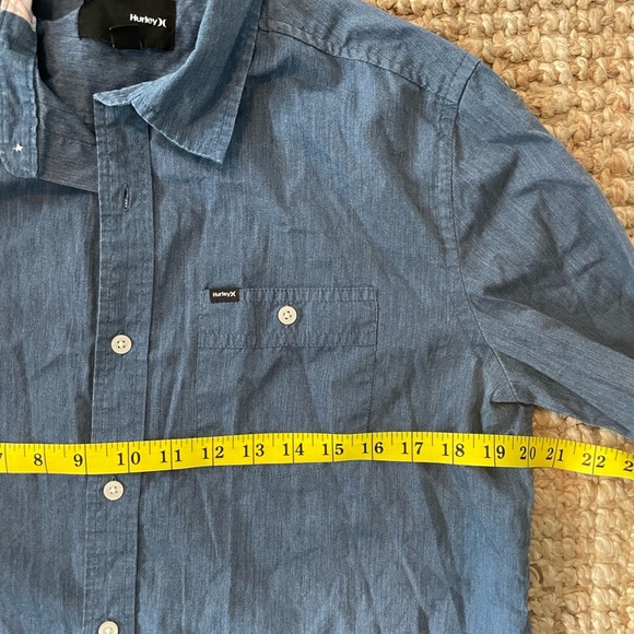 Hurley S Blue Button Down Dress Shirt - Picture 9 of 9